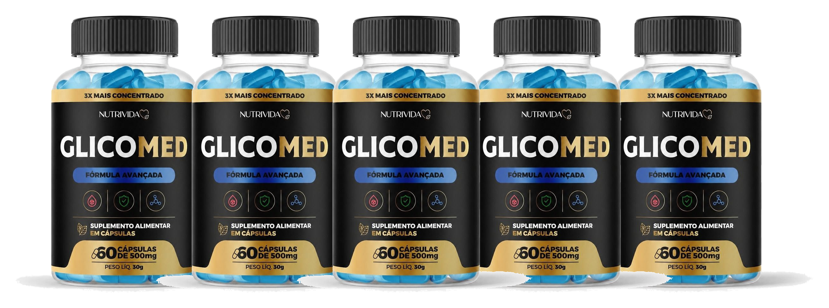 5 potes Glicomed